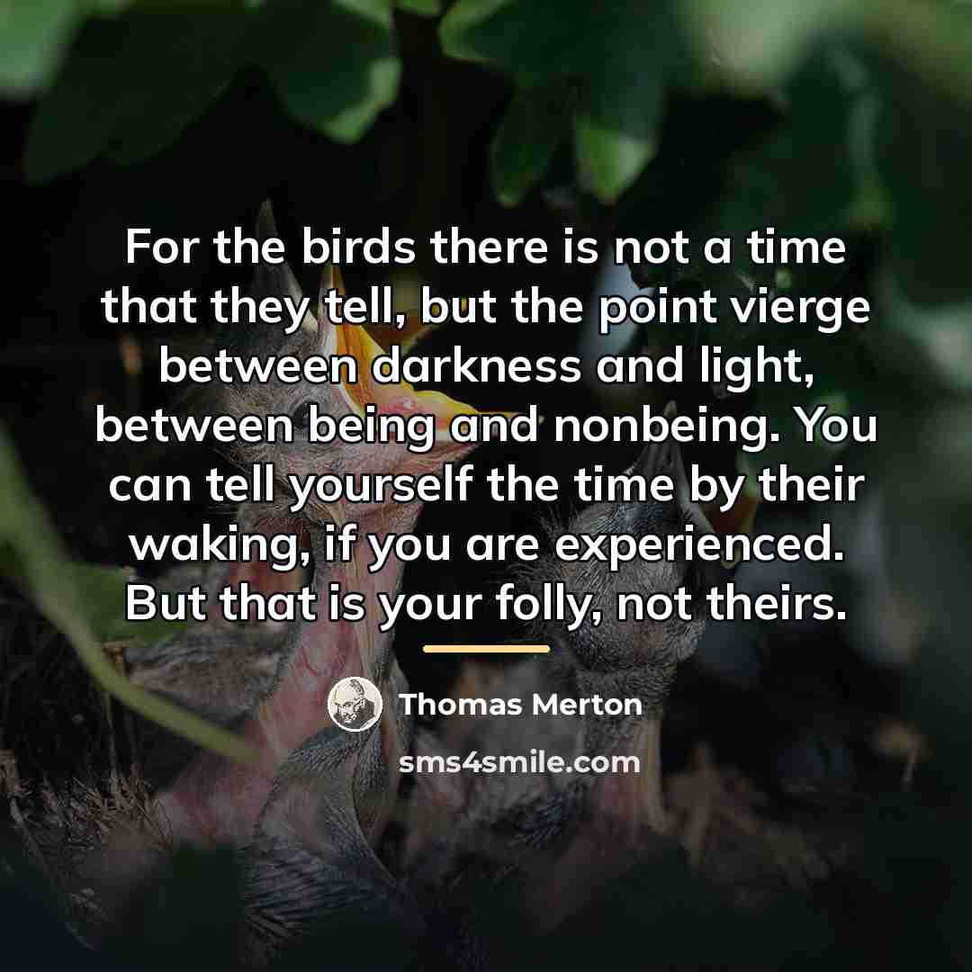 “For the birds there is not a time that they…” quote by Thomas Merton