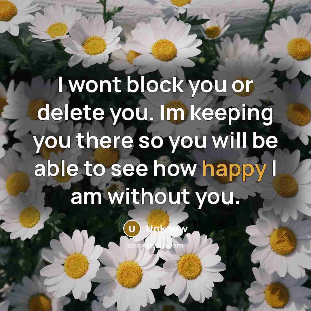 “I wont block you or delete you. Im keeping you…” quote by Unknow