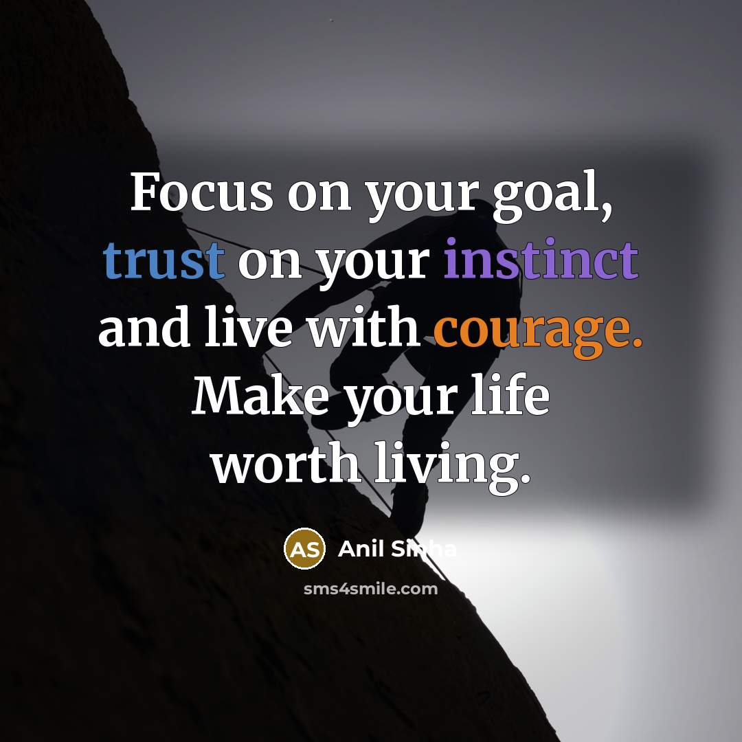 “Focus on your goal, trust on your instinct and live…” quote by Anil Sinha