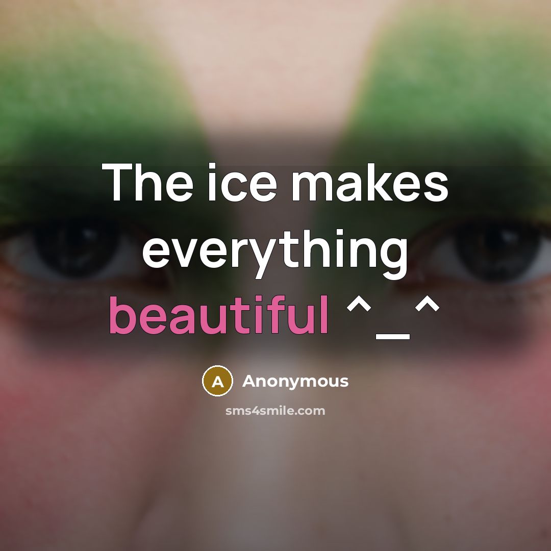 “The ice makes everything beautiful ^_^” quote by Anonymous