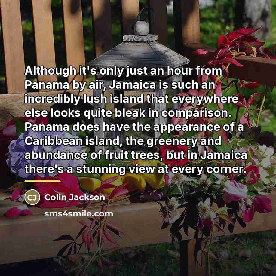 “Although it's only just an hour from Panama by air,…” quote by Colin Jackson