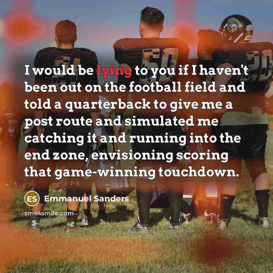 “I would be lying to you if I haven't been…” quote by Emmanuel Sanders