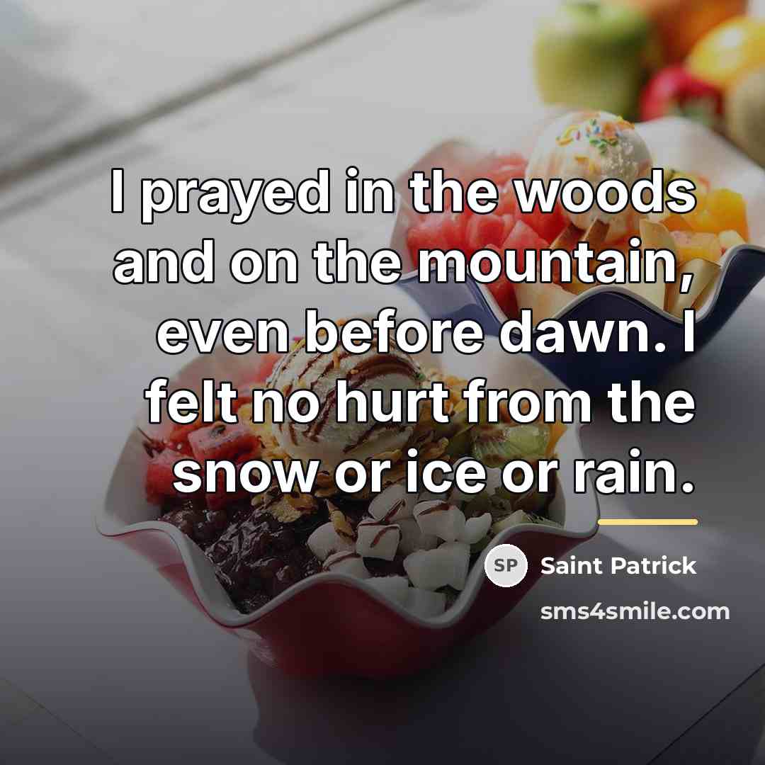 “I prayed in the woods and on the mountain, even…” quote by Saint Patrick