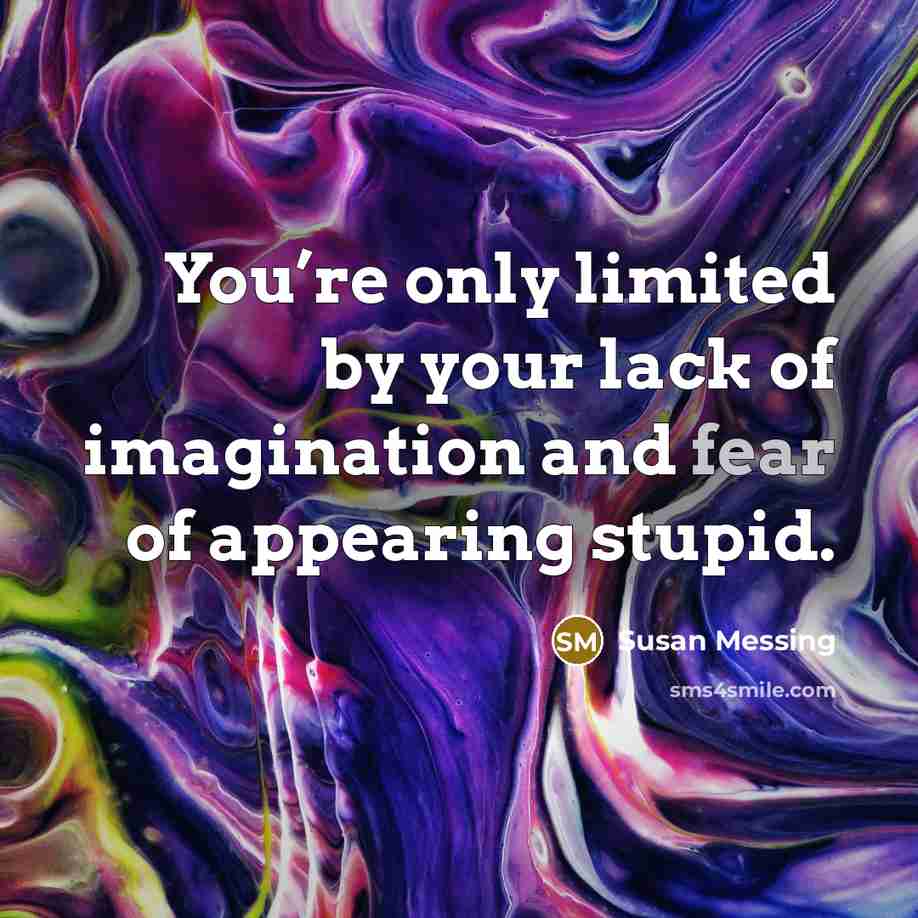 “You’re only limited by your lack of imagination and fear…” quote by Susan Messing