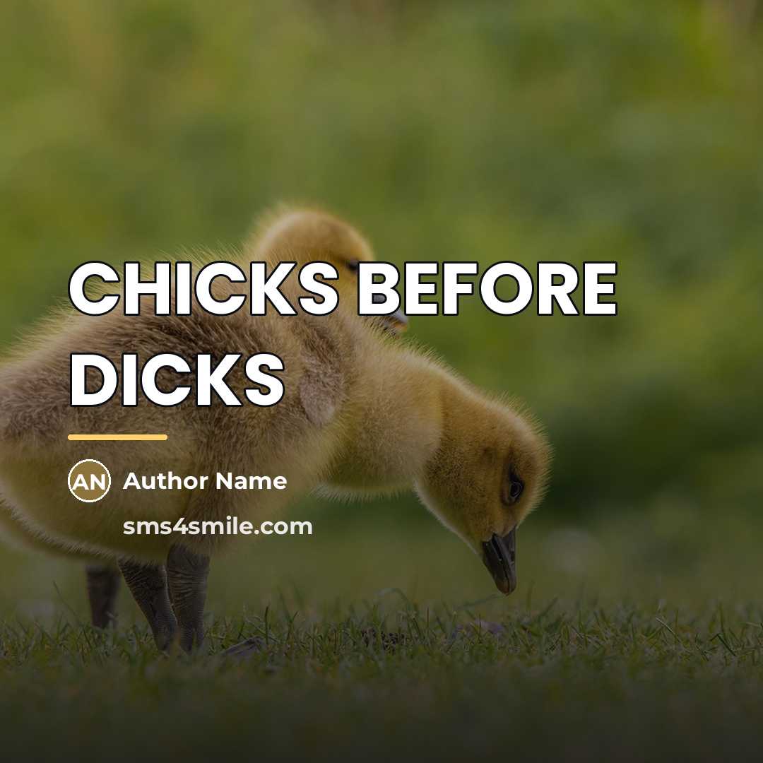“CHICKS BEFORE DICKS…” quote by Author Name