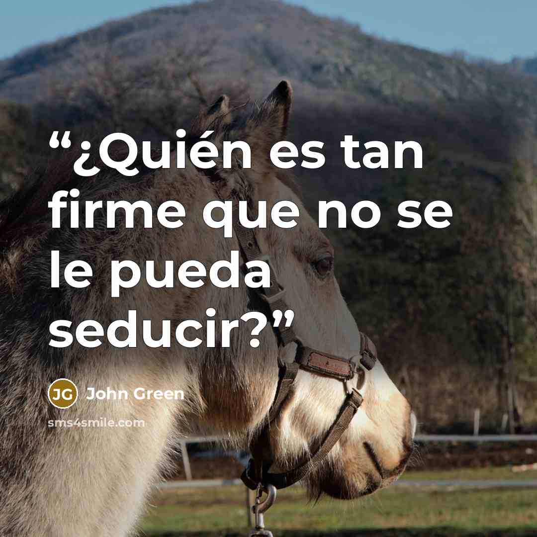 “¿Quién es tan firme que no se le pueda seducir?” quote by John Green