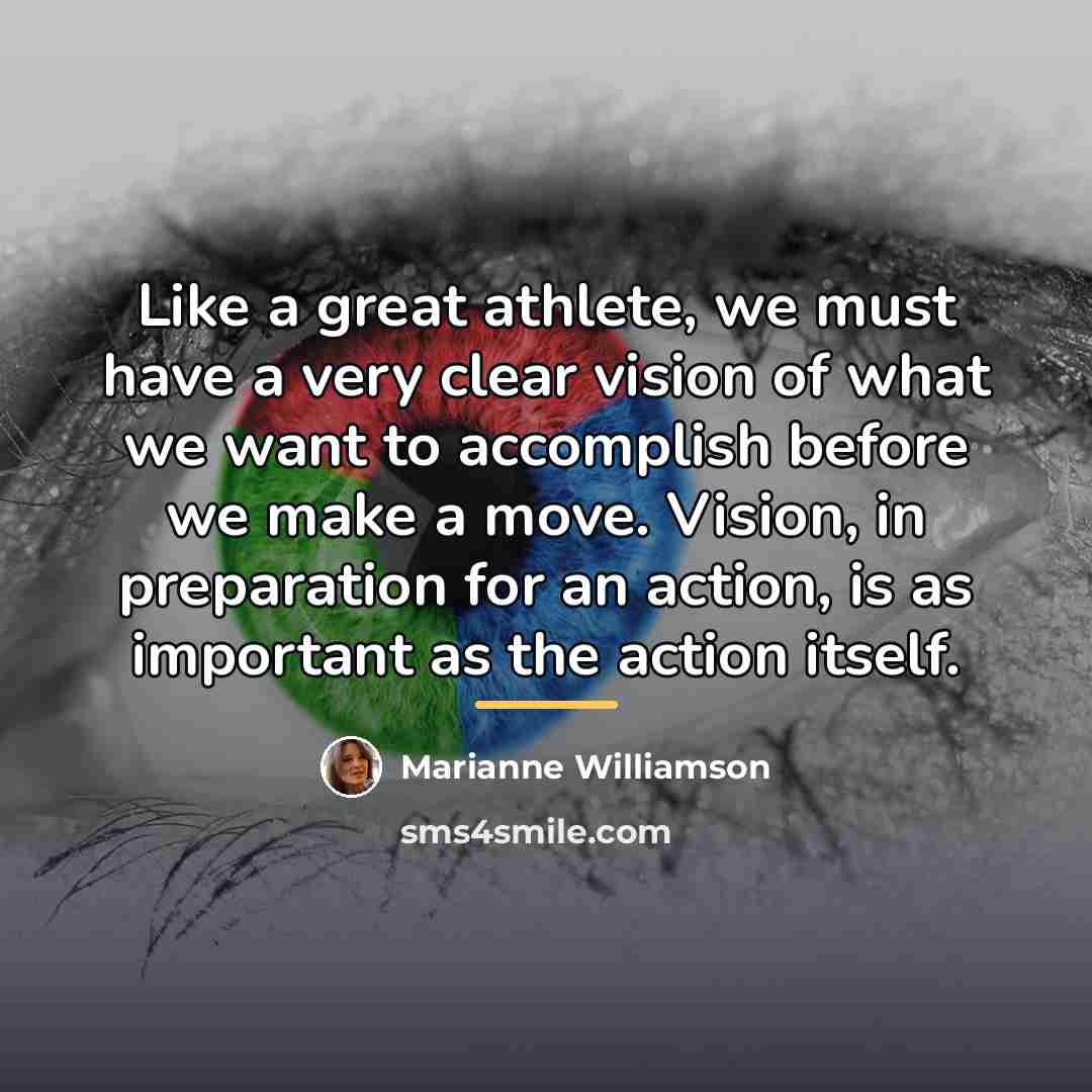 “Like a great athlete, we must have a very clear…” quote by Marianne Williamson
