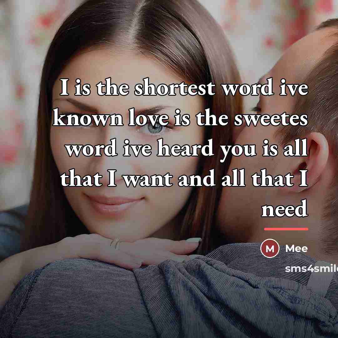 “I is the shortest word ive known love is the…” quote by Mee