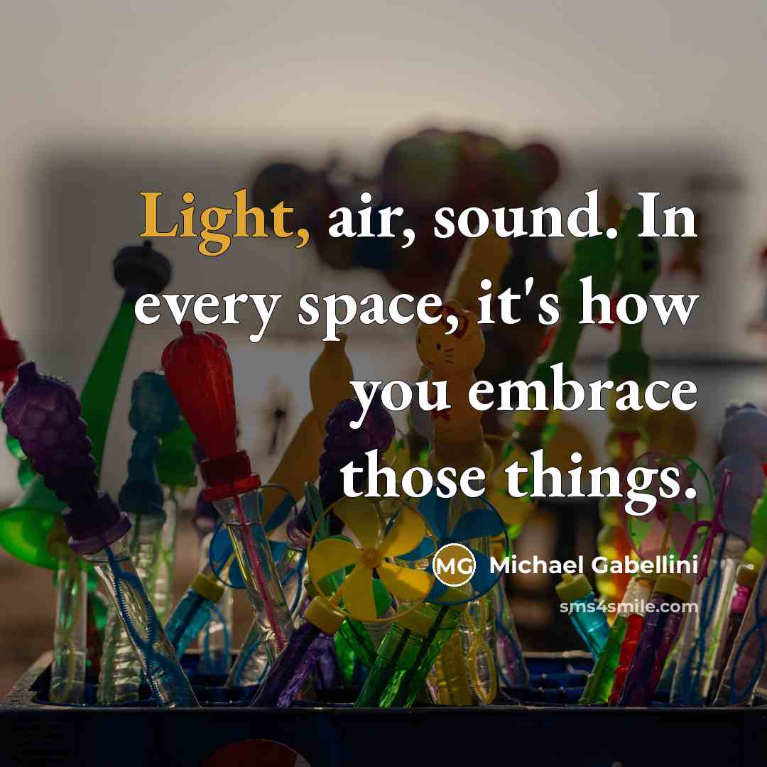 “Light, air, sound. In every space, it's how you embrace those things.” quote by Michael Gabellini