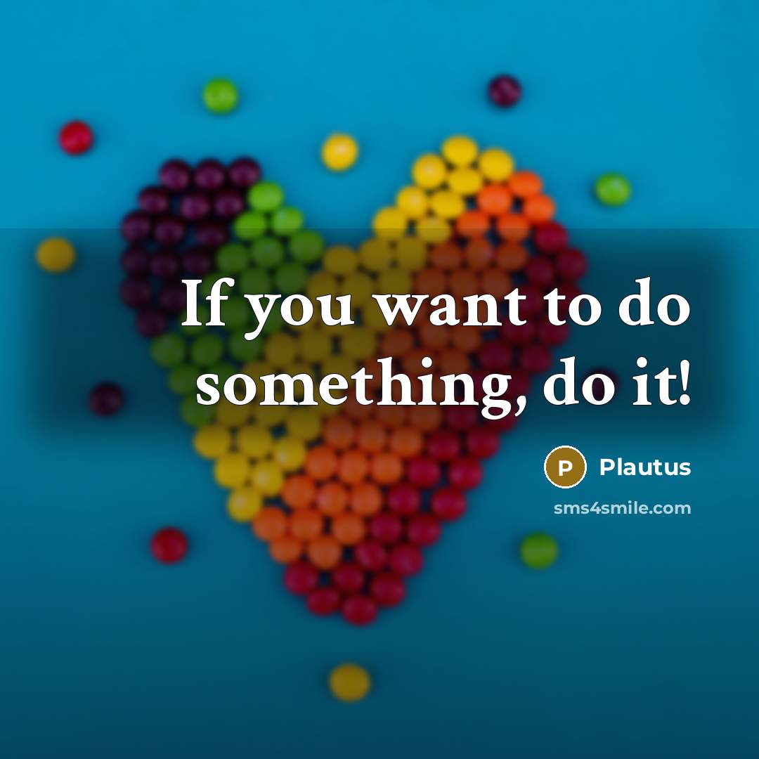 “If you want to do something, do it!…” quote by Plautus