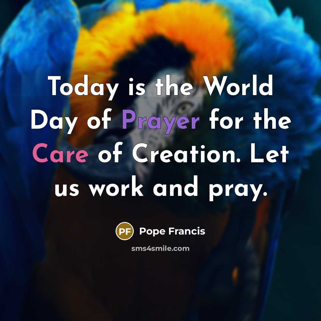 “Today is the World Day of Prayer for the Care…” quote by Pope Francis