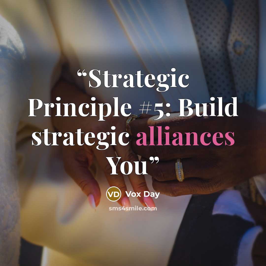 “Strategic Principle #5: Build strategic alliances You” quote by Vox Day