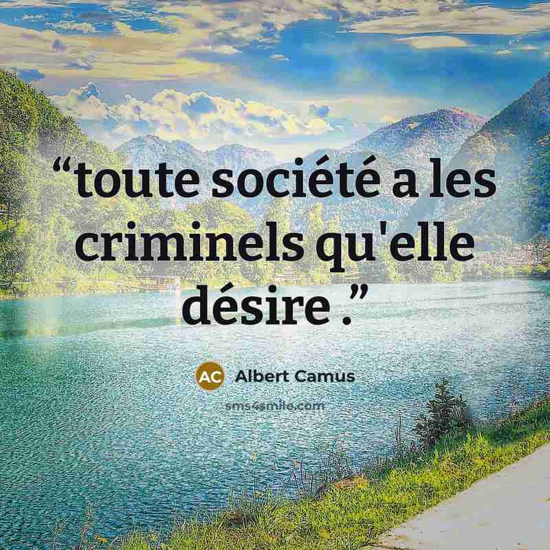 “toute société a les criminels qu'elle désire .” quote by Albert Camus