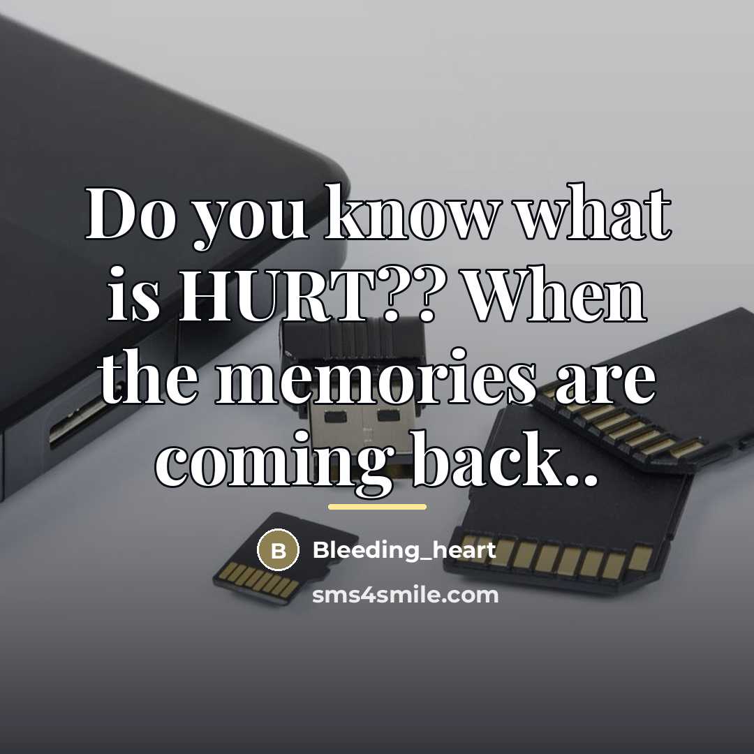 “Do you know what is HURT?? When the memories are…” quote by Anonymous
