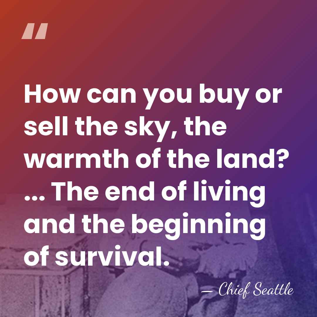 How can you buy or sell the sky, the warmth of the&hellip; - Chief Seattle