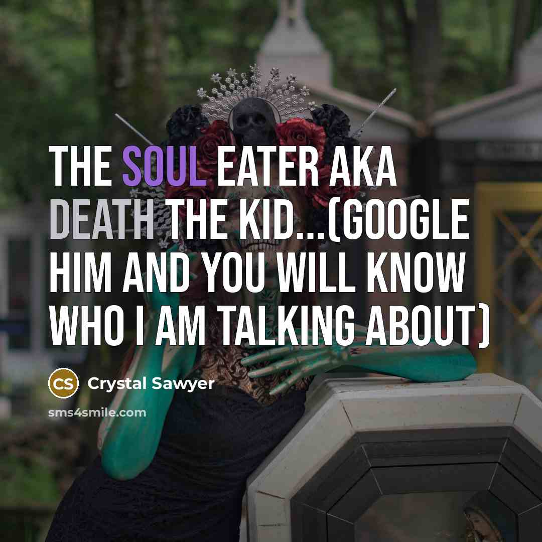 “The soul eater aka death the kid...(google him and you…” quote by Crystal Sawyer