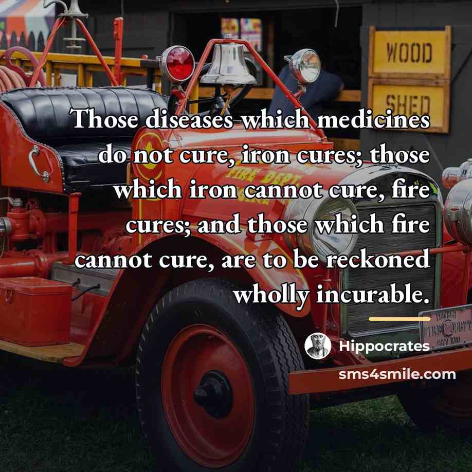 “Those diseases which medicines do not cure, iron cures; those…” quote by Hippocrates