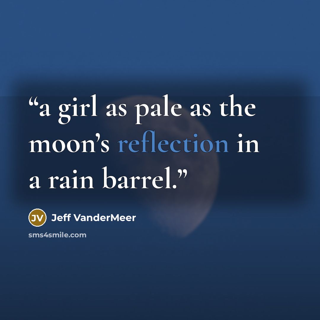 “a girl as pale as the moon’s reflection in a rain barrel.” quote by Jeff VanderMeer