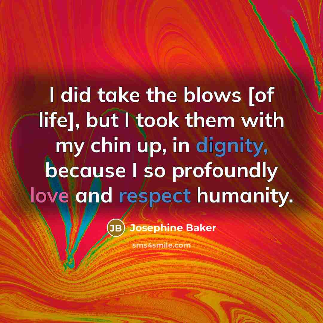 “I did take the blows [of life], but I took…” quote by Josephine Baker