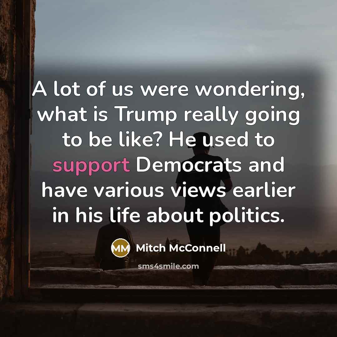 “A lot of us were wondering, what is Trump really…” quote by Mitch McConnell