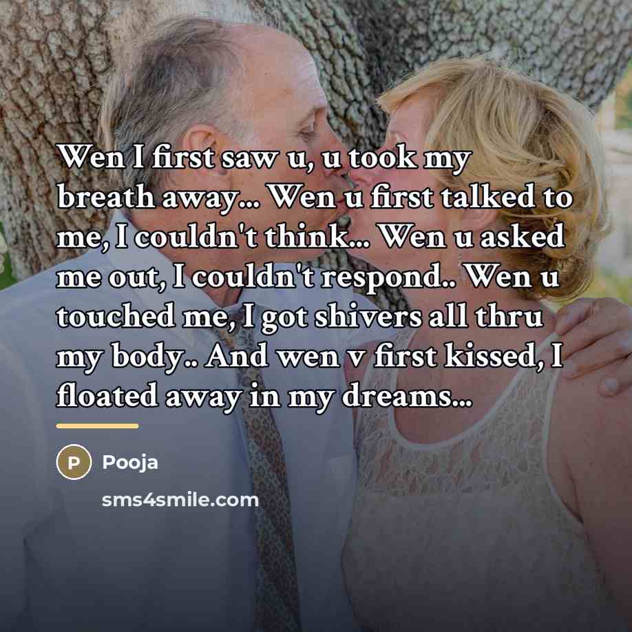 “Wen I first saw u, u took my breath away...…” quote by Pooja