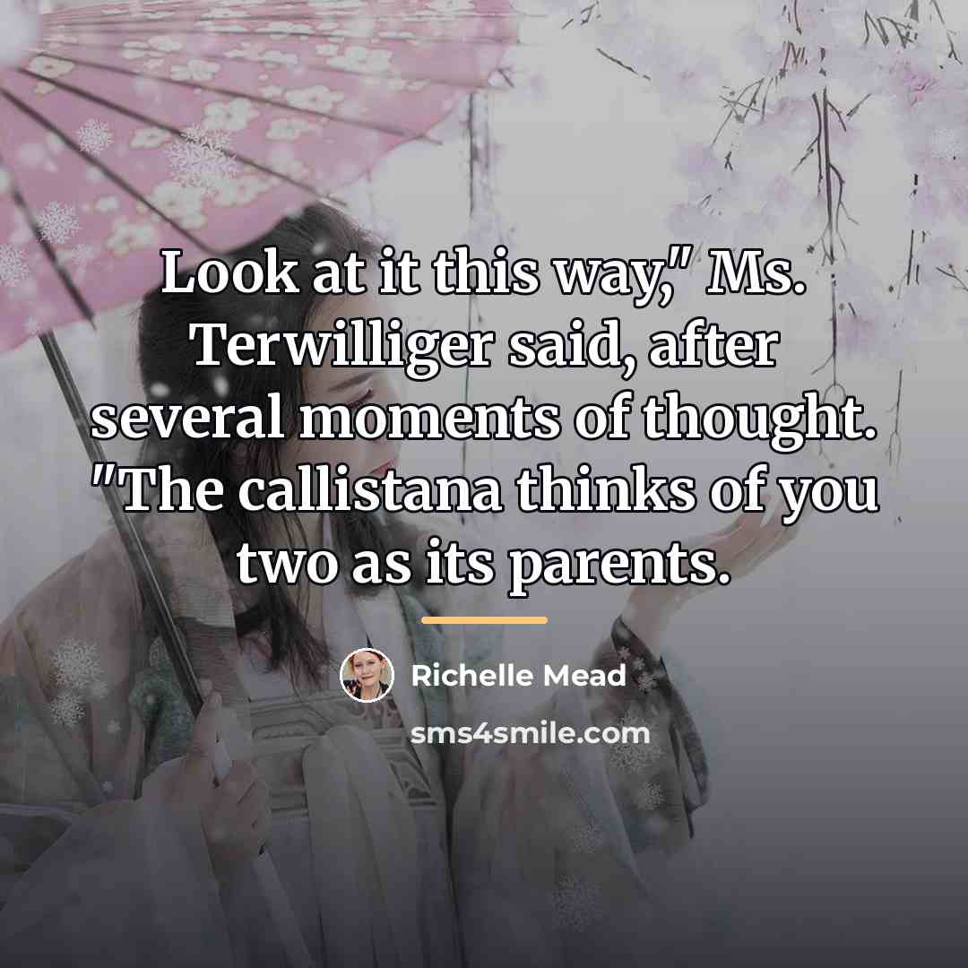 “Look at it this way," Ms. Terwilliger said, after several…” quote by Richelle Mead