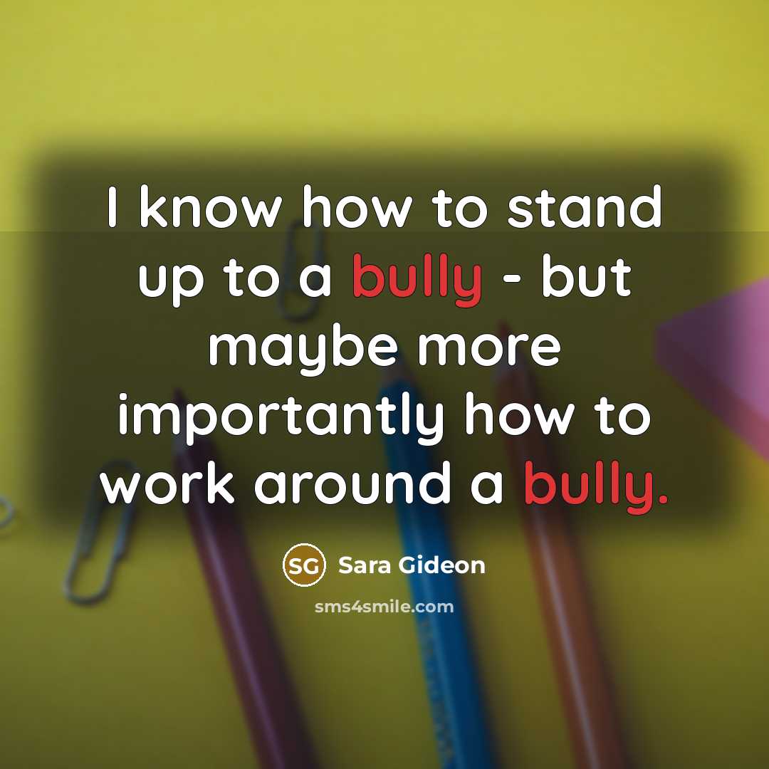 “I know how to stand up to a bully -…” quote by Sara Gideon