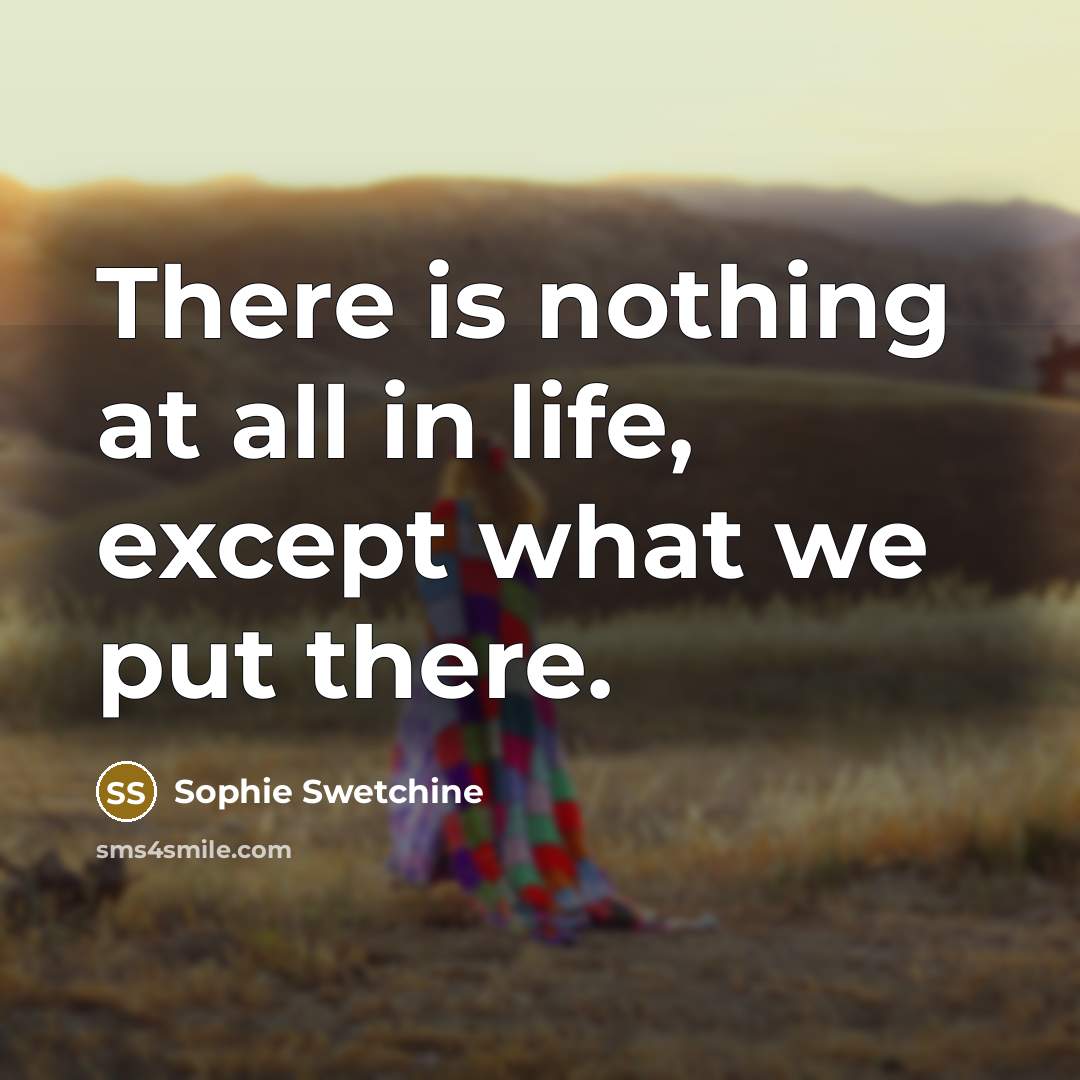 “There is nothing at all in life, except what we…” quote by Sophie Swetchine