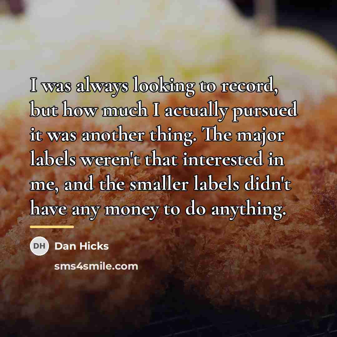 “I was always looking to record, but how much I…” quote by Dan Hicks