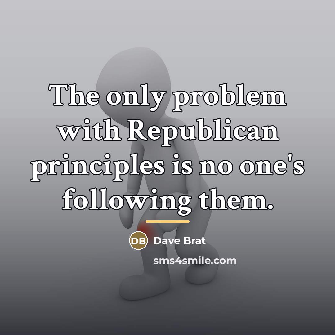 “The only problem with Republican principles is no one's following…” quote by Dave Brat