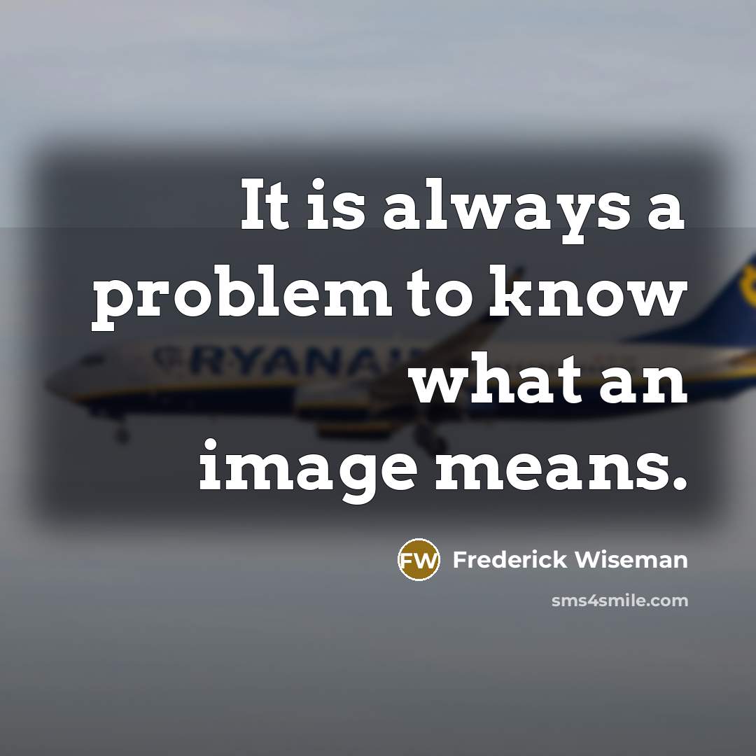 “It is always a problem to know what an image means.” quote by Frederick Wiseman