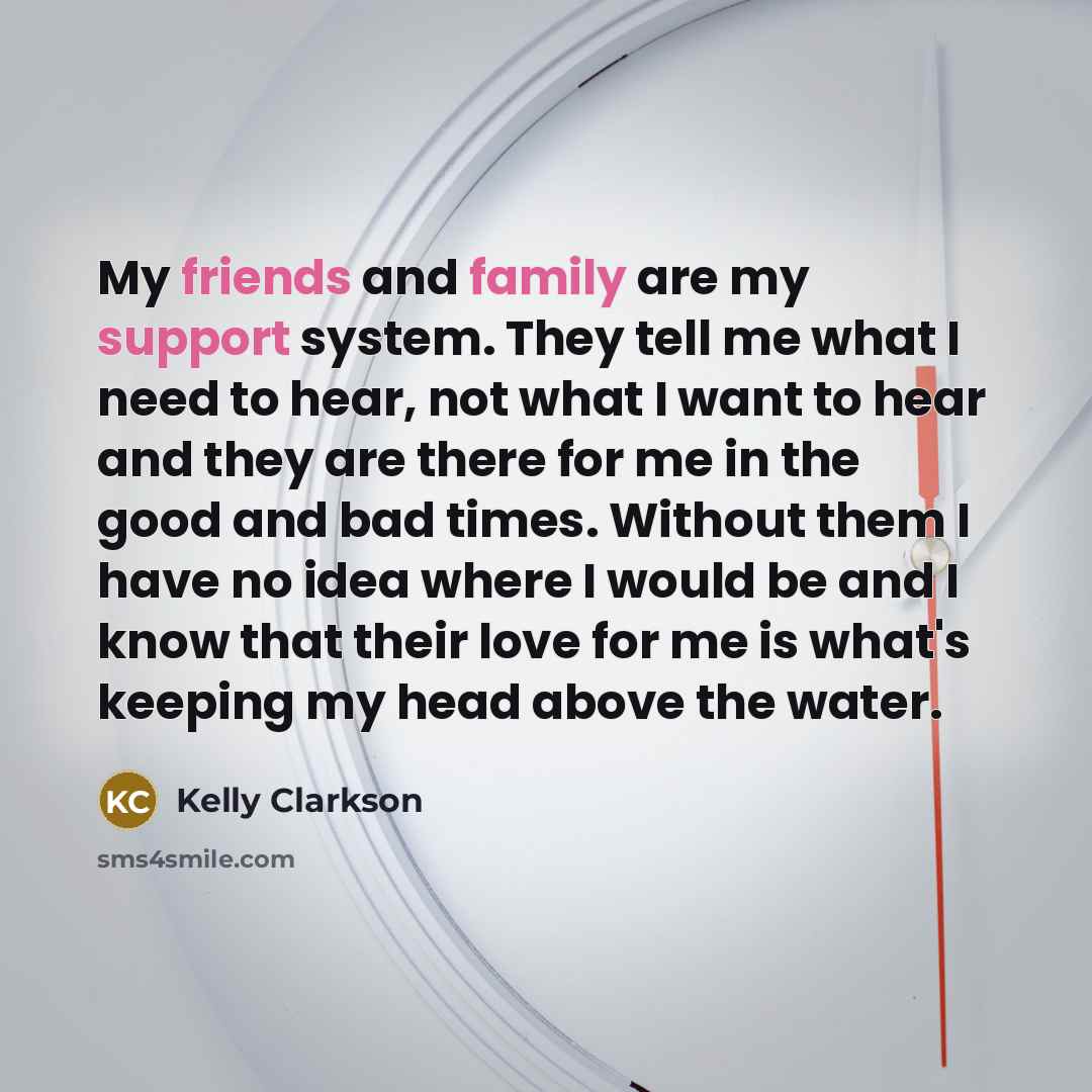 “My friends and family are my support system. They tell…” quote by Kelly Clarkson