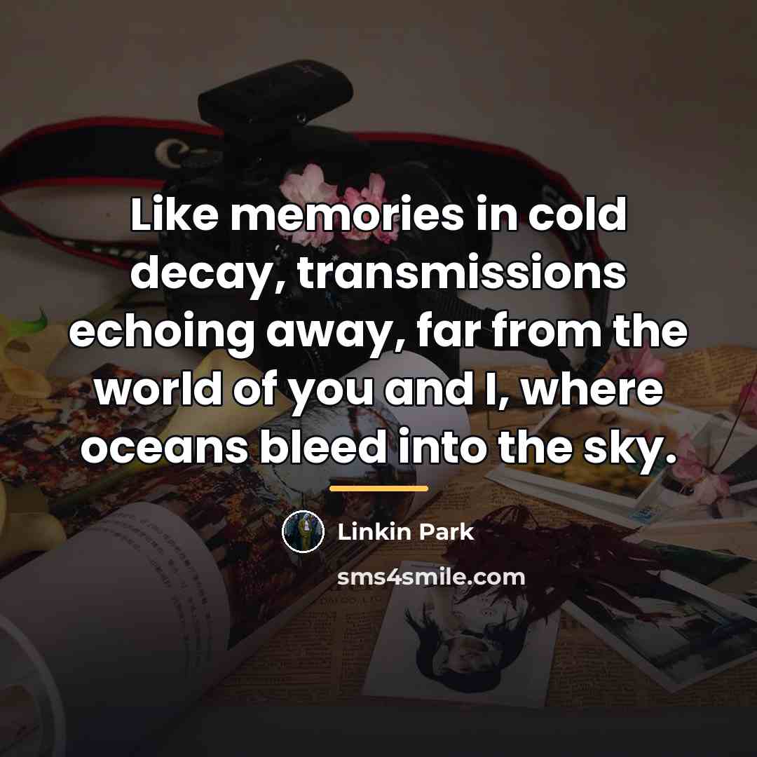 “Like memories in cold decay, transmissions echoing away, far from…” quote by Linkin Park