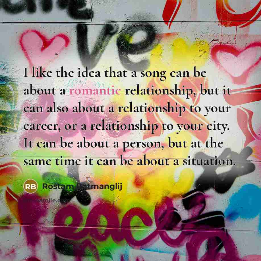 “I like the idea that a song can be about…” quote by Rostam Batmanglij