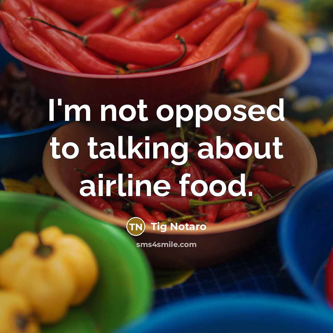 “I'm not opposed to talking about airline food.…” quote by Tig Notaro