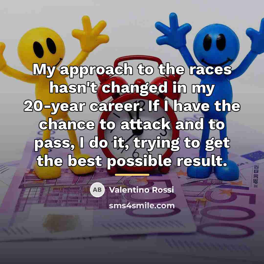 “My approach to the races hasn't changed in my 20-year…” quote by Valentino Rossi