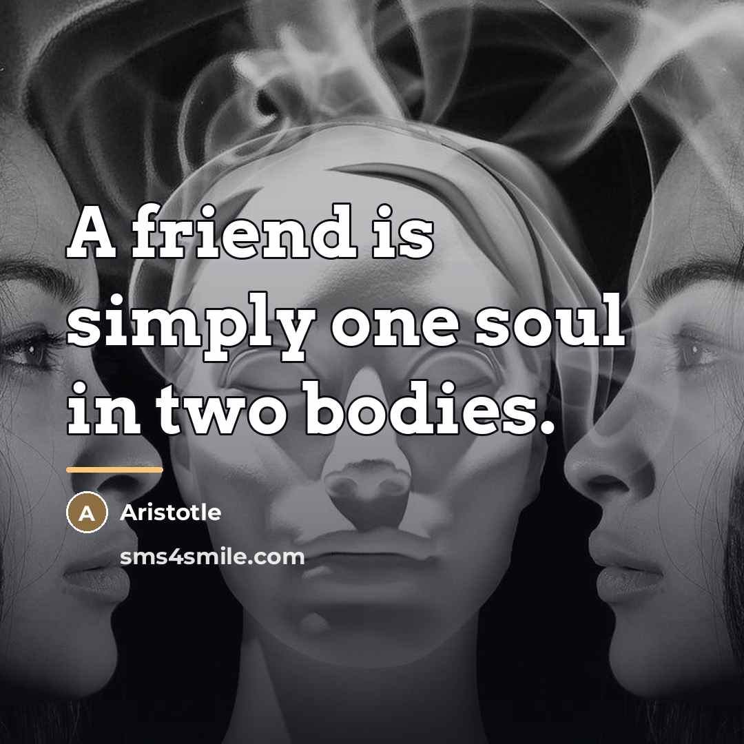 “A friend is simply one soul in two bodies.…” quote by Aristotle