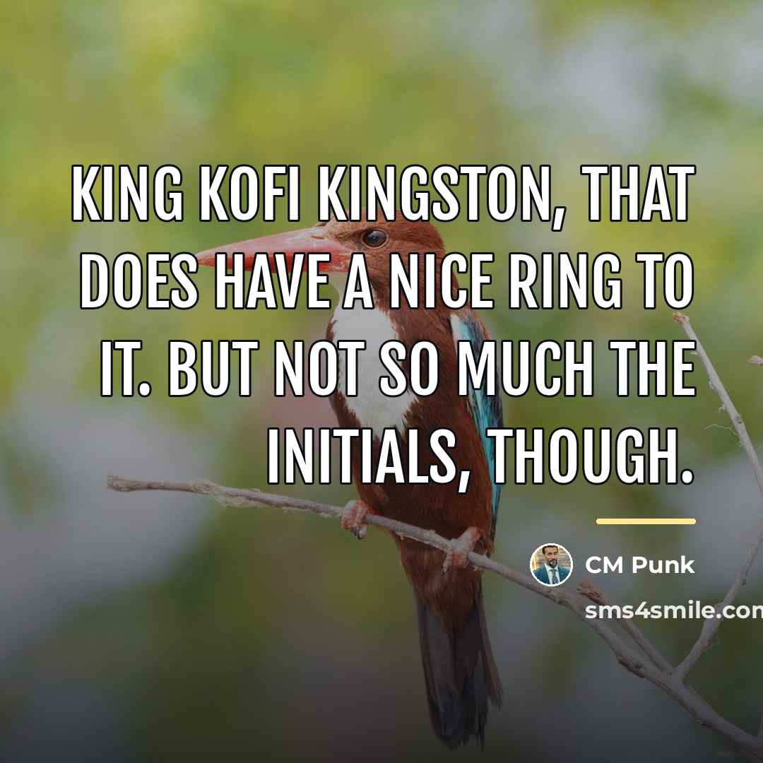 “King Kofi Kingston, that does have a nice ring to…” quote by CM Punk
