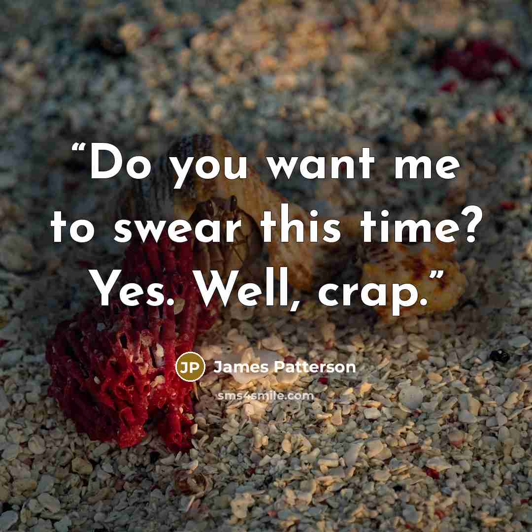 “Do you want me to swear this time? Yes. Well, crap.” quote by James Patterson