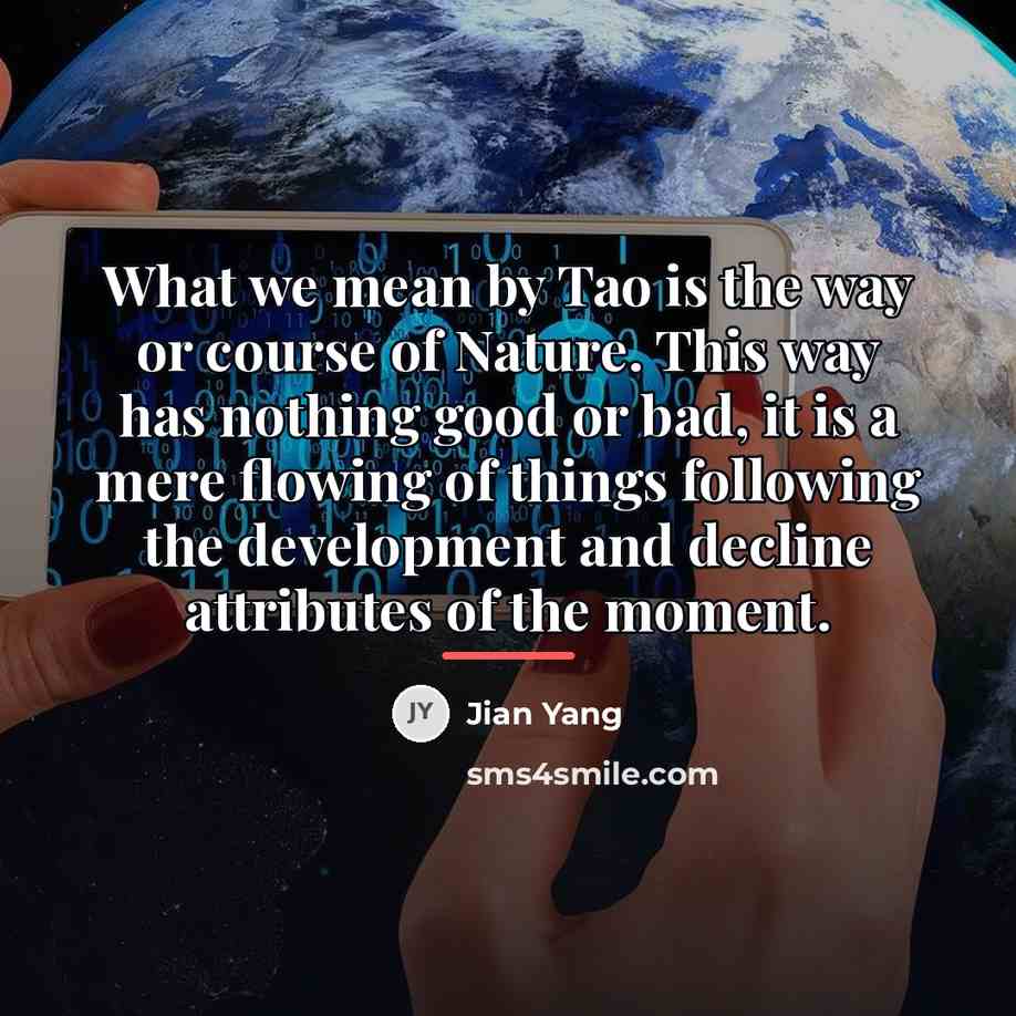 “What we mean by Tao is the way or course…” quote by Anonymous