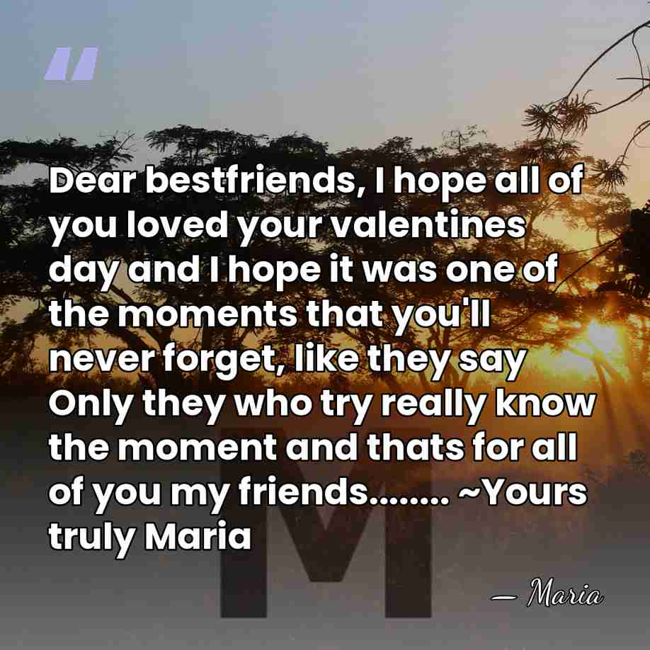 Dear bestfriends, I hope all of you loved your valentines day and&hellip; - Maria