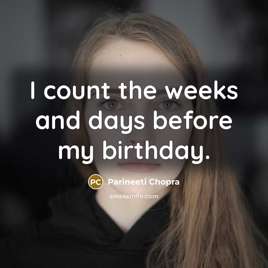 “I count the weeks and days before my birthday.…” quote by Parineeti Chopra