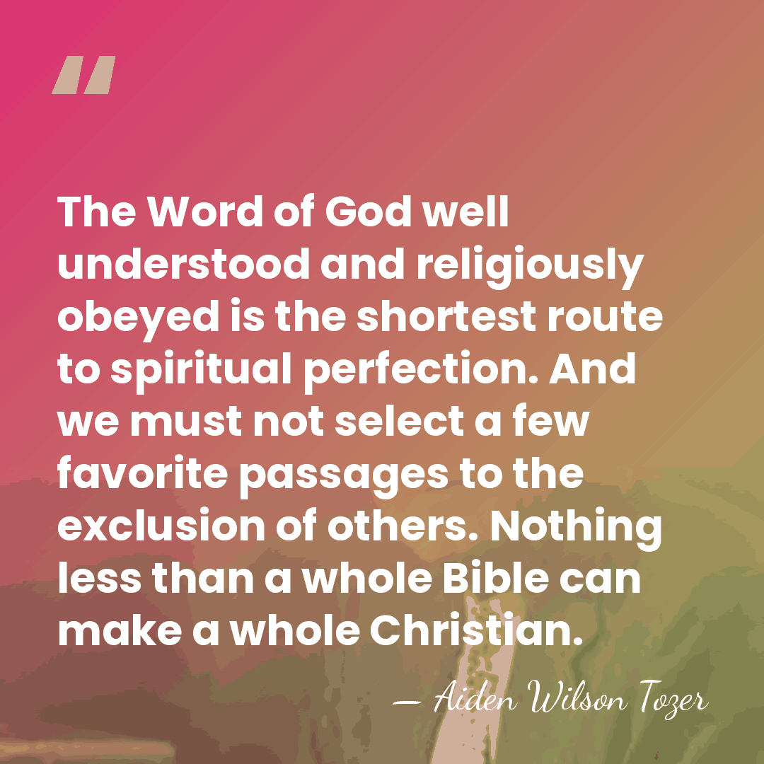 The Word of God well understood and religiously obeyed is the shortest&hellip; - Aiden Wilson Tozer