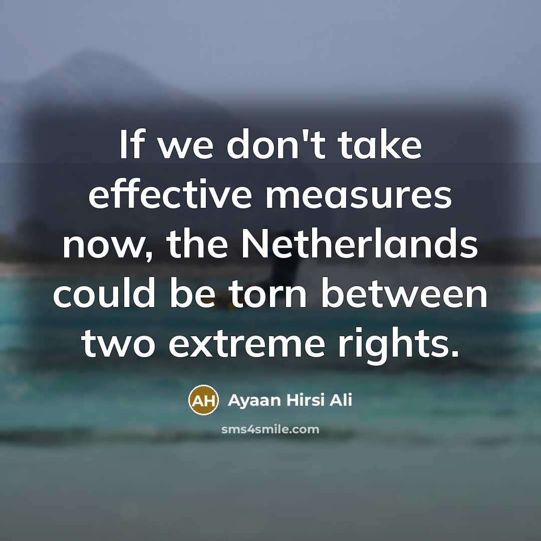 “If we don't take effective measures now, the Netherlands could…” quote by Ayaan Hirsi Ali