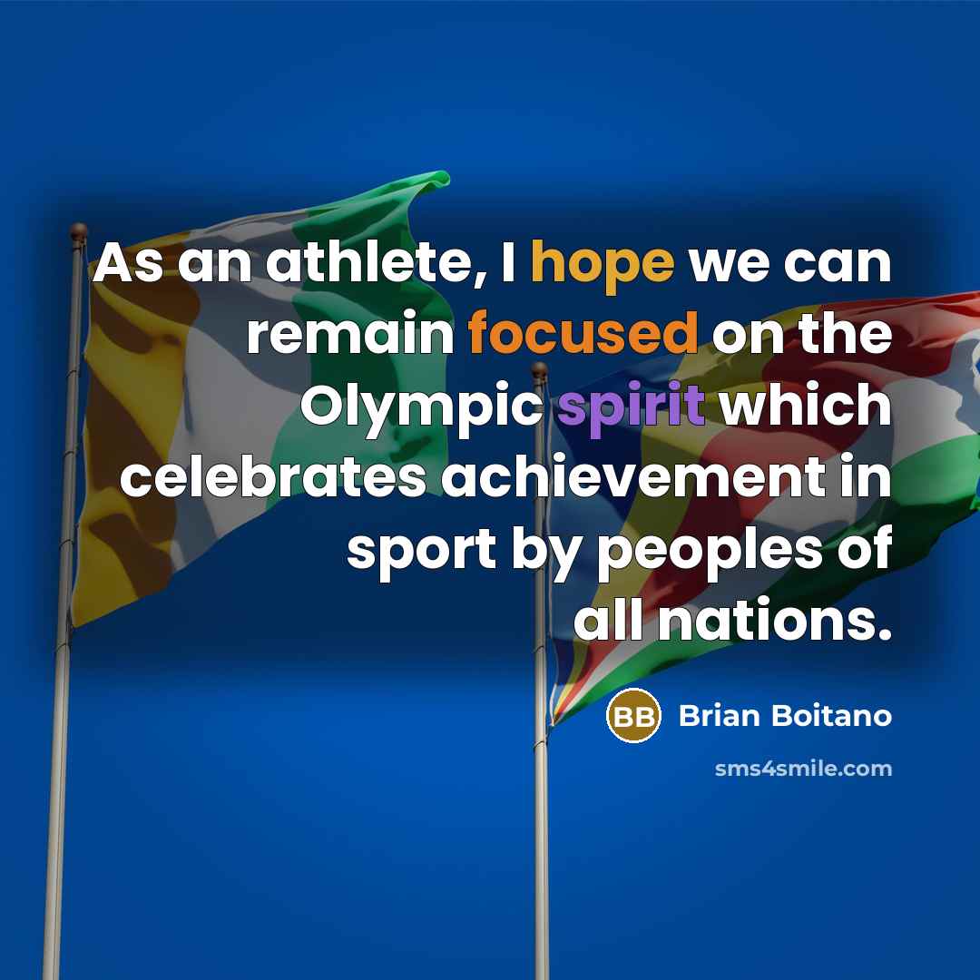 “As an athlete, I hope we can remain focused on…” quote by Brian Boitano