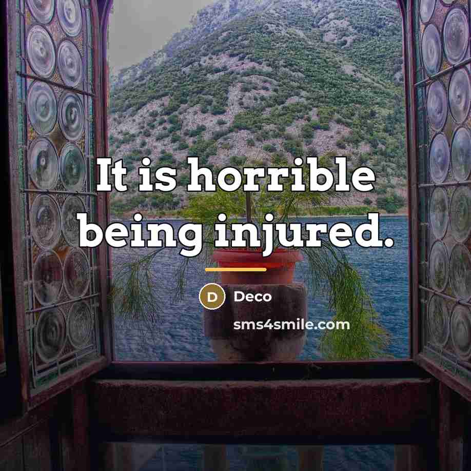 “It is horrible being injured.…” quote by Deco
