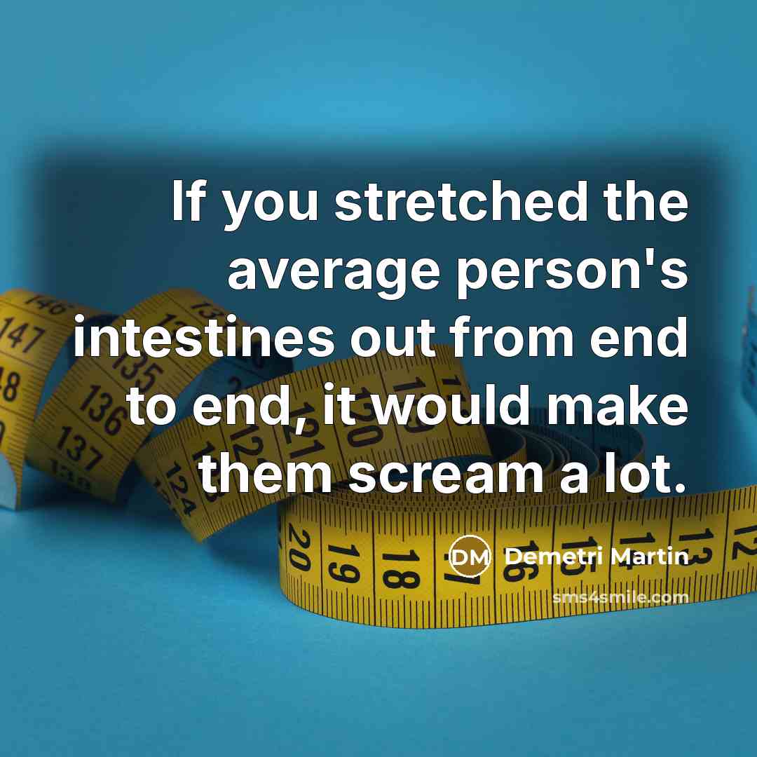 “If you stretched the average person's intestines out from end…” quote by Demetri Martin