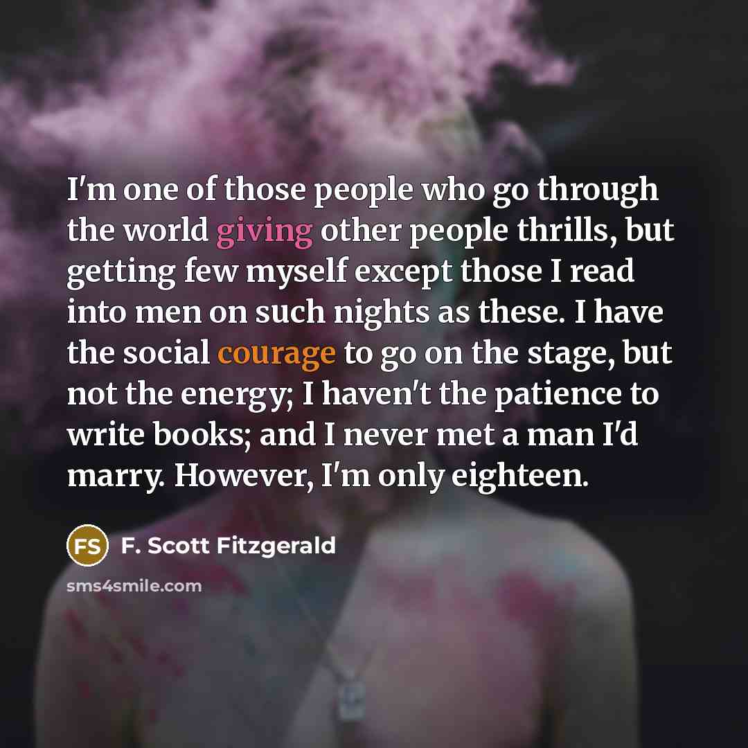 “I'm one of those people who go through the world…” quote by F. Scott Fitzgerald