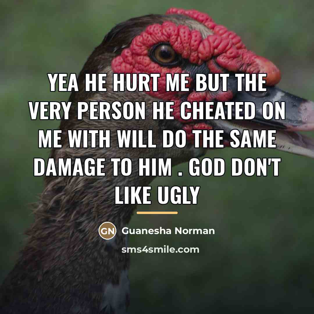 “Yea He Hurt Me But The Very Person He Cheated…” quote by Guanesha Norman