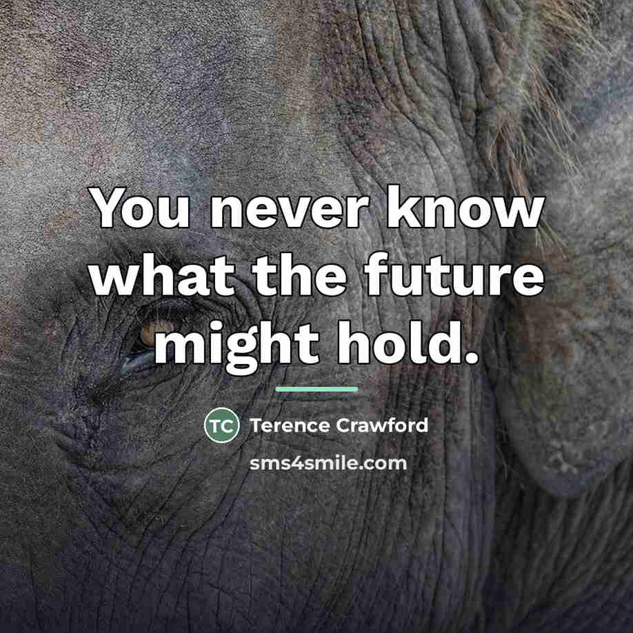 “You never know what the future might hold.…” quote by Terence Crawford